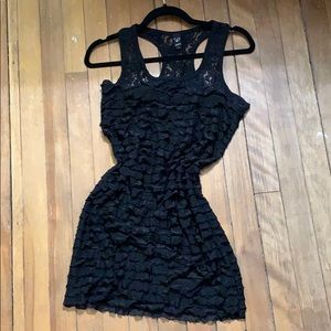 Black racer back dress